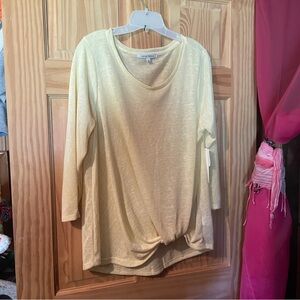 Yellow V-Neck Women's Top